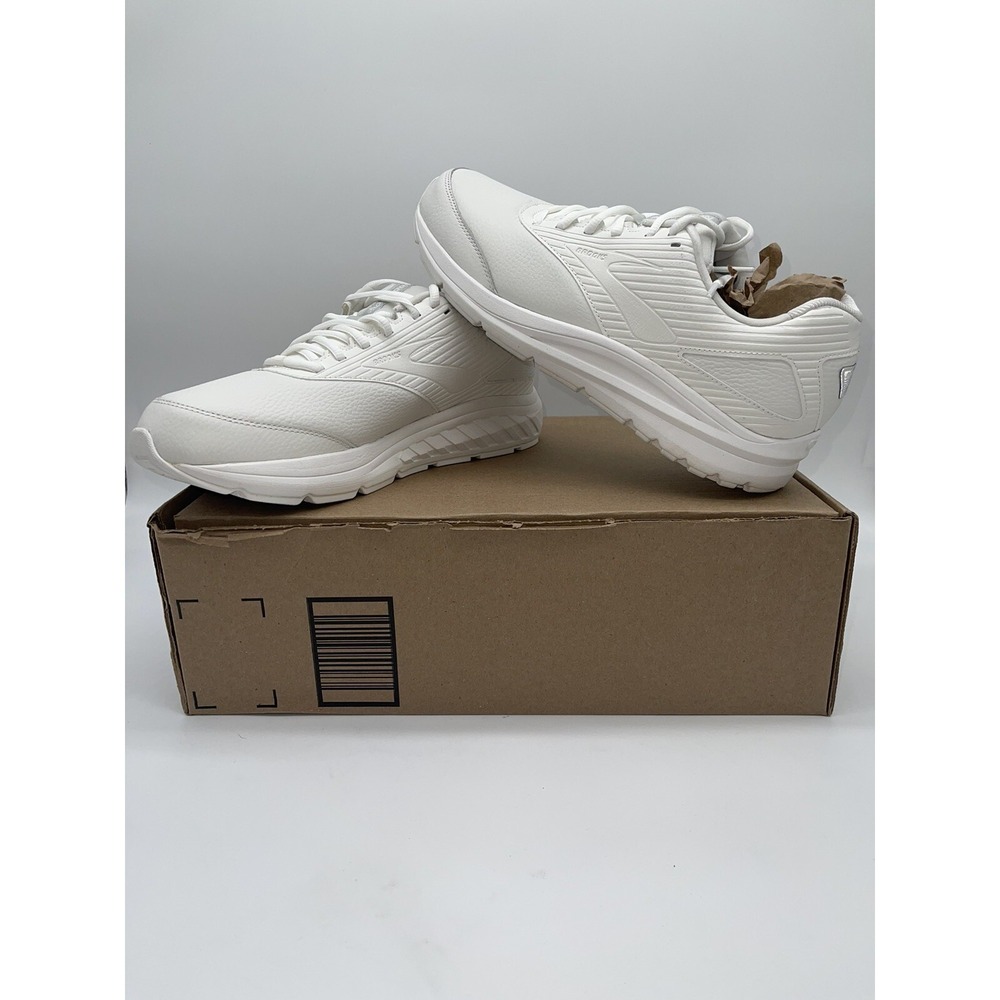 Brooks Addiction Walker 2 Men's Size 12 .5M- White Leather Shoes 1103181D142